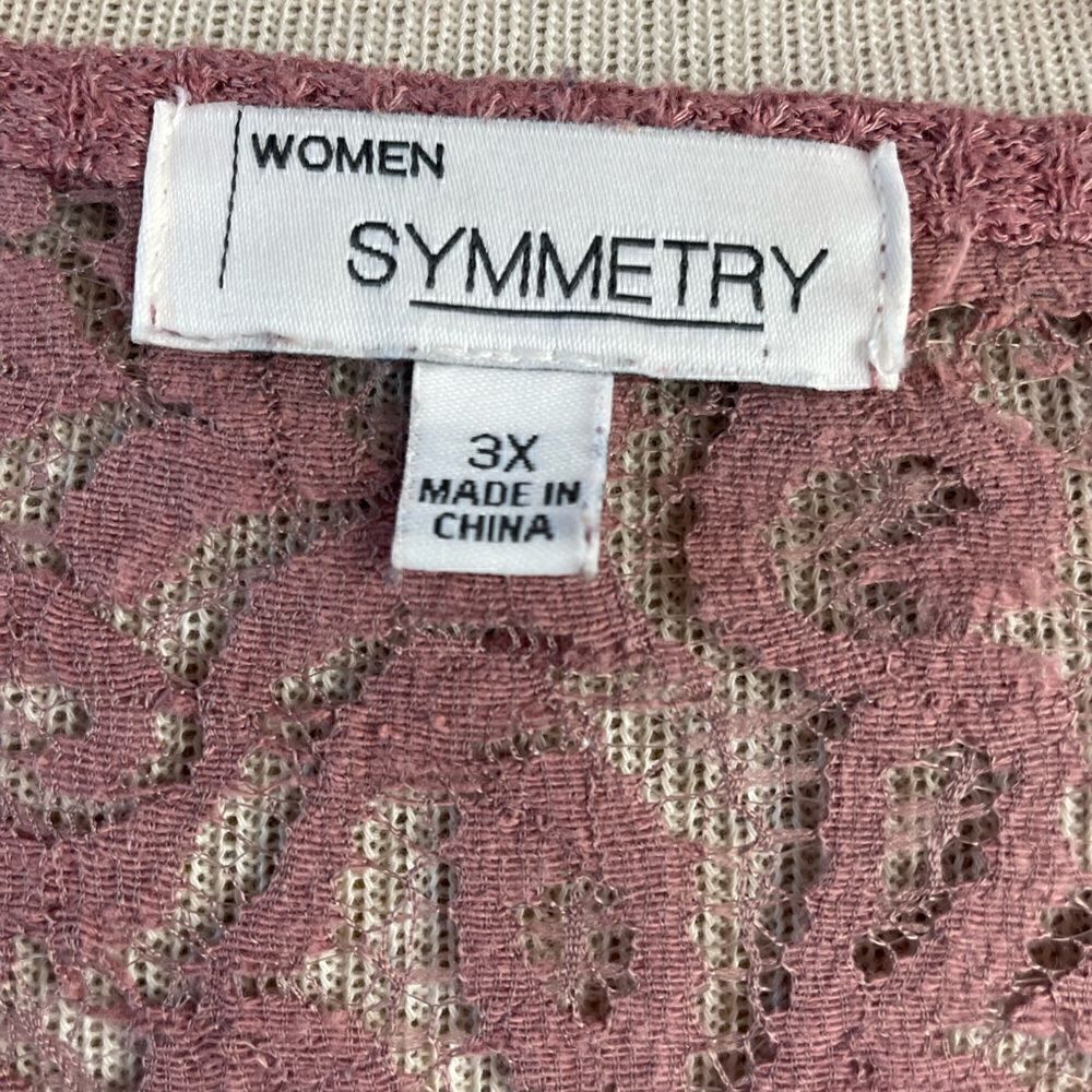EUC Symmetry Womens Maude Lace Long Sleeve Too Size 3X - Picture 6 of 7